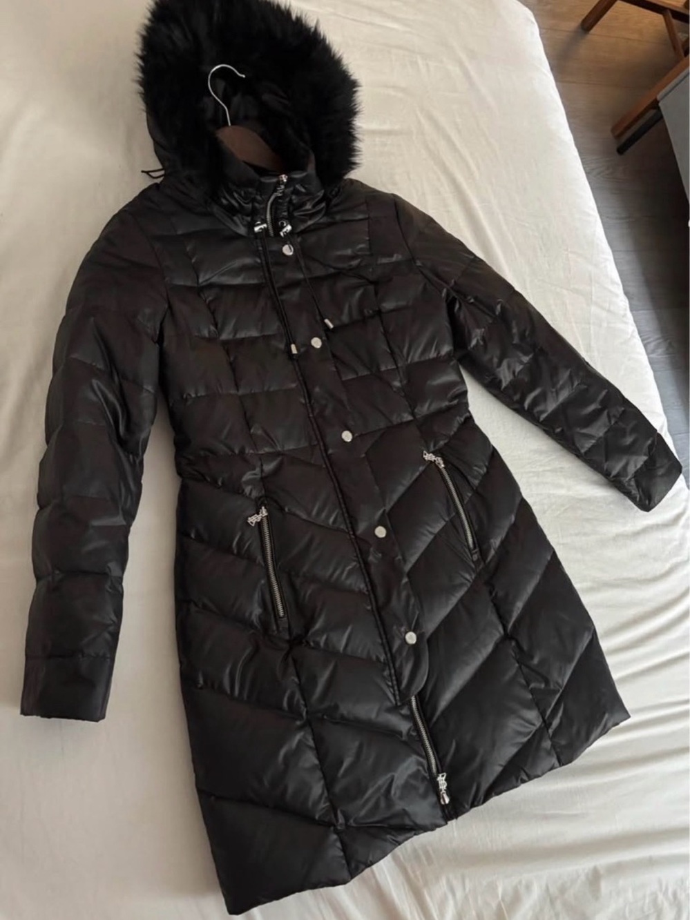 Lauren Ralph Lauren Black Hooded Puffer Coat